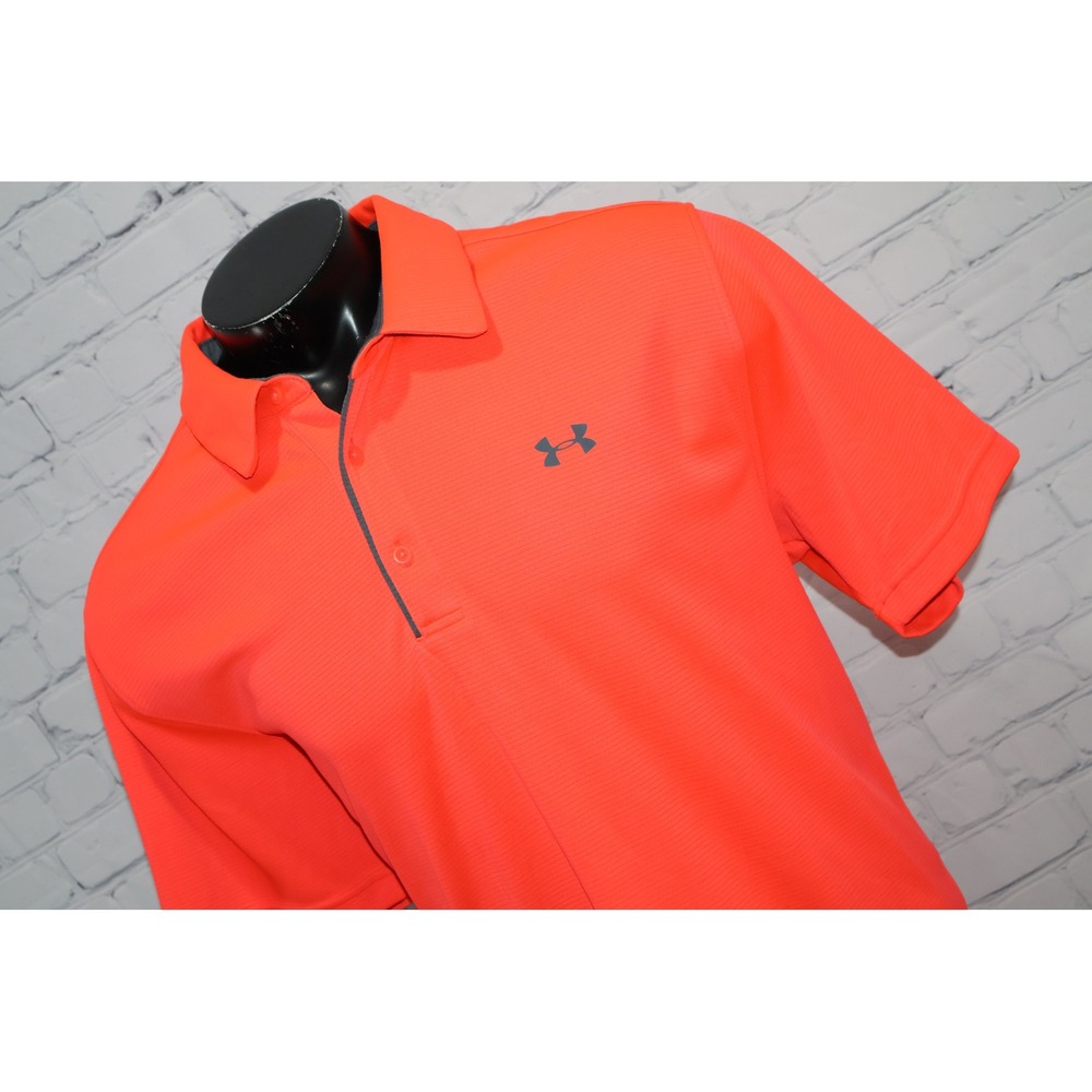 Under Armour Polo Mens 2XL Hot Pink HeatGear Loose Fit Short Sleeve Golf Shirt